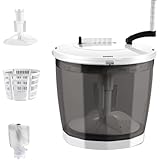 Lamantt手回し式洗濯機、靴洗い機、野菜・果物乾燥機、ペット用品洗浄機、寮の怠け者用工芸品、ポータブル手動洗濯機 (グレー,アップグレードされたダブルハンドル[洗濯+脱水+靴磨きブラシ])