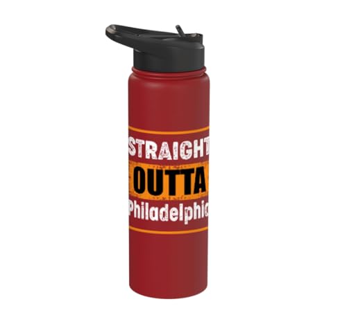 Straight Outta Philadelphia Pennsylvania USA Vintage Humor Stainless Steel Insulated Water Bottle