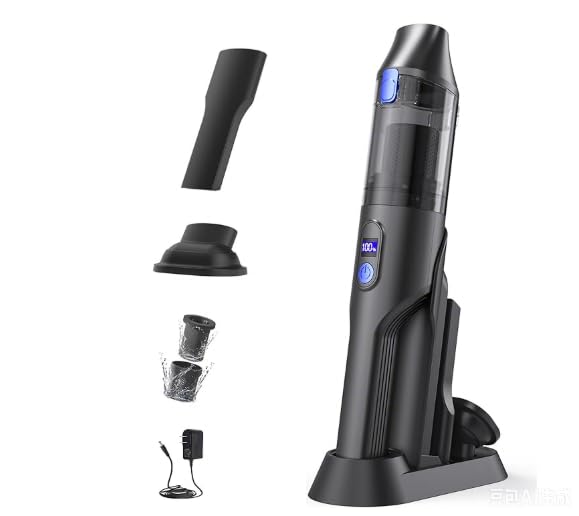 Handheld Vacuum Cleaner 35-Min Run Time, 20KPa Powerful Car Vacuum Cleaner