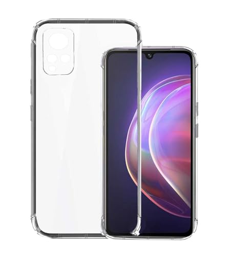 Image of Soft Flexible Silicone Back Cover Compatible with Vivo V21 5G, Transparent Case