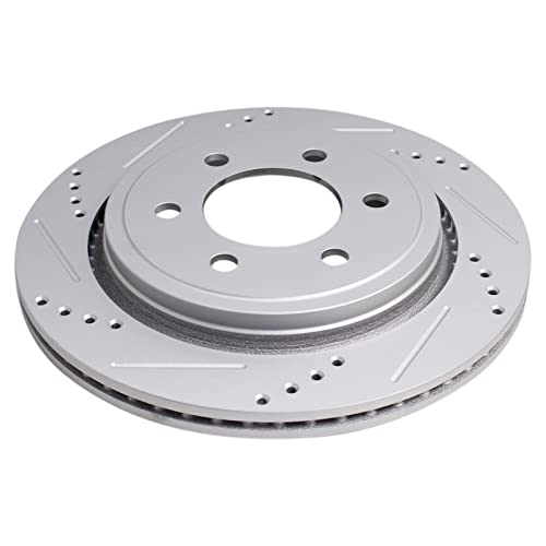 Image of TRQ Rear Performance Brake Pad, Caliper, & Rotor Kit Ceramic Vented Premium G-Coated Compatible with 2015-2017 Ford F-150