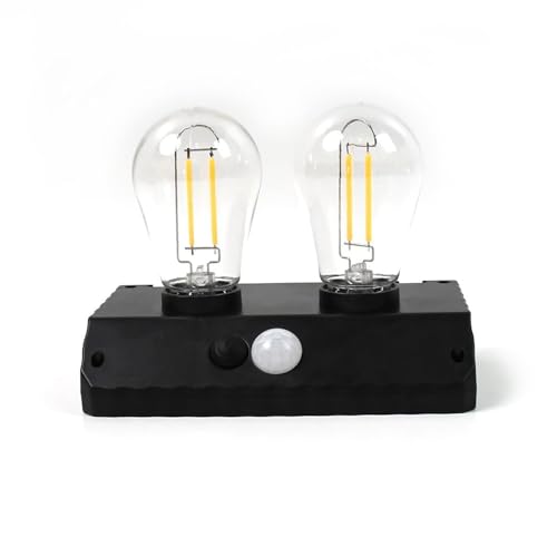 Image of PremiumAV Solar Motion Sensor Wall Light YT-819 - 2W Outdoor LED Lamp with Dual Filament Bulbs, Auto On /Off for Garden, Patio, Walkway, Yard & Security Lighting (1 Pack)