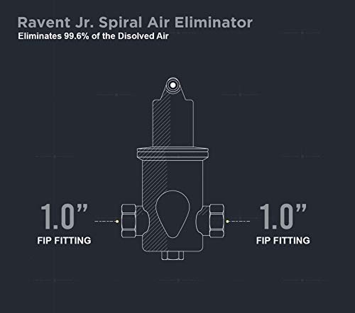 Image of Midline Valve SBW-TQ001U Spiral Air Eliminator Valve for Hydronic Heating Applications; Solid Brass; 1 in. FIP Connections