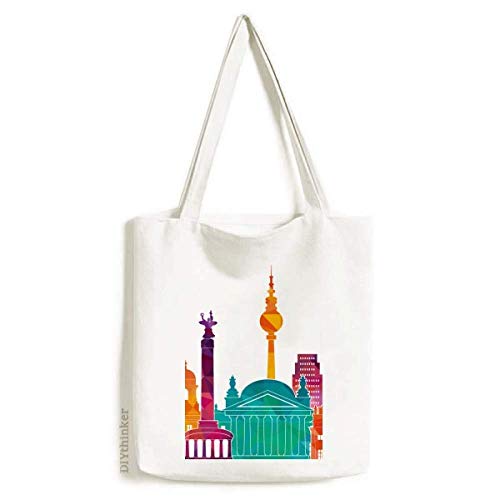 Bolsa de lona de lona com marco famoso da Alemanha bolsa de compras casual