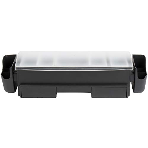 TableTop King BCD1400 Ultimate Condiment Station with 5 Glass Rimming Trays