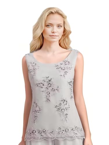 Plus Size Lace Applique Mother of The Bride Pant Suits with Chiffon Jackets for Women Formal Wedding Occasion 3 Piece3