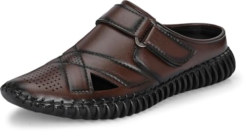 Image of KASTAVA KS 102X Comfortable Premium Synthetic Casual Sandals | Adjust Velcro Closure | Lightweight Everyday Wear Sandals for Men