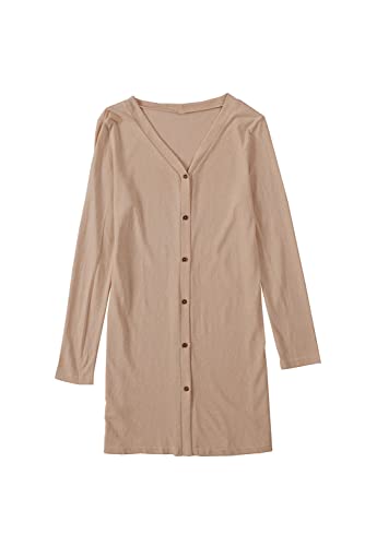 Mafilop Women'S Long Cardigans Button Down Solid Color Knit Loose Fit Open Front Cardigan thumb #4