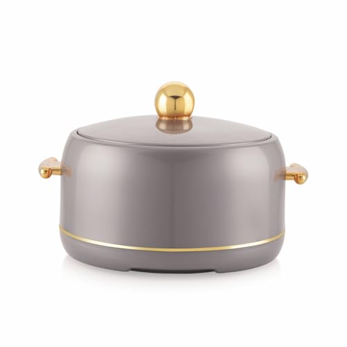 Image of Modware Atlantis Casserole 2500ml Elegant Design Premium Hot Pot, Retains Temperature for Hours, Insulated Inner Steel Casserole for Roti, Hot Box for Home, Chapati Box, Serving Bowl with Lid (Grey)