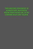  THE SECOND WHISKEY IS ALWAYS MY FAVORITE. FROM THE THIRD ON, IT NO LONGER HAS ANY TASTE.: Whiskey Tasting Review Journal 6x9 great interior 104 pages. ... St Patricks Day gift for under 10 dollars.