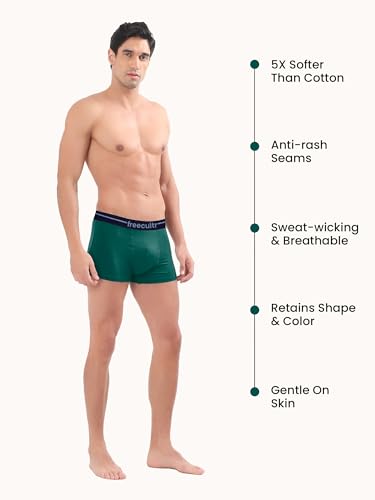 Image of Freecultr Men's Cotton Trunks | Breathable & Moisture Absorbing | Soft Comfort Fit | Everyday Innerwear