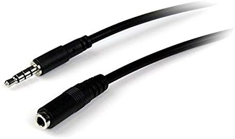 StarTech.com 1m 3.5mm 4 Position TRRS Headset Extension Cable - M/F - audio Extension Cable for iPhone (MUHSMF1M), Black