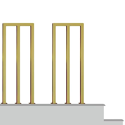 Balustres de garde-corps en fer loft lot de 2 colonnes dorées de 70 cm