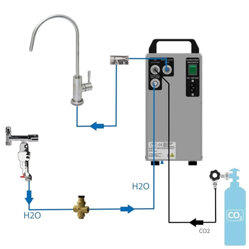 BieTal® Tafelwassergerät Wassersprudler Sprudelwasseranlage mit Zapfstelle und Zubehör - Wasserhahn ohne Wasserfilter