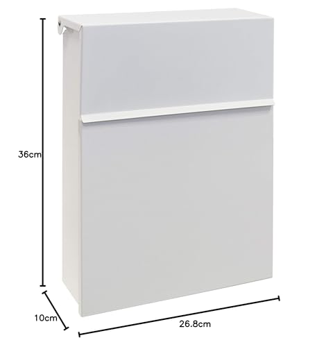 Miniatura 6 de Arregui Figure E6701 Buzón Exterior De Acero, Tamaño M Correo Din A4 Y Revistas , Buzón De Correo Con Cerradura Tapada, Buzón De Pared Mediano, Antilluvia, Fácil De Instalar, Blanco