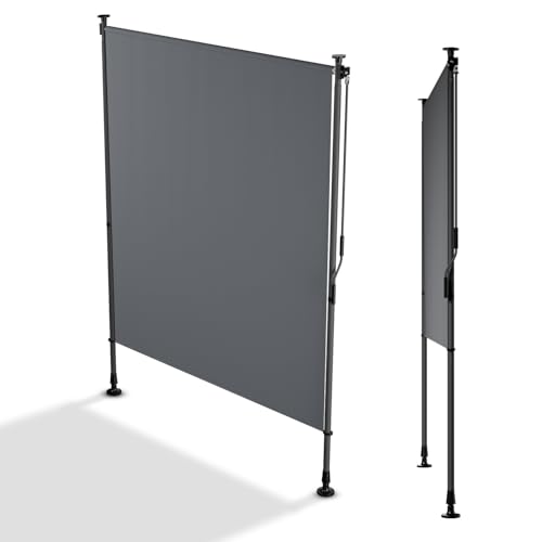 Juskys Store Vertical Barbados 150x310 cm - Store à Pince Extensible, Protection Solaire & Visuelle, Résistant aux Intempéries & UV, Déperlant - Gris