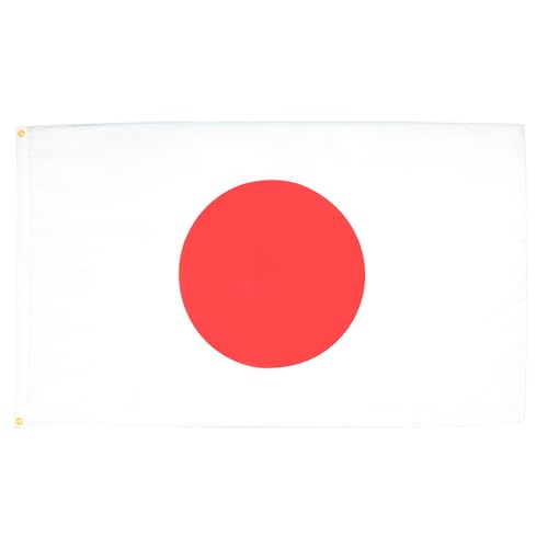 AZ FLAG Lote de 10 banderas de Japón – 90 x 60 cm – Bandera japonesa 100% poliéster con ojales metálicos integrados