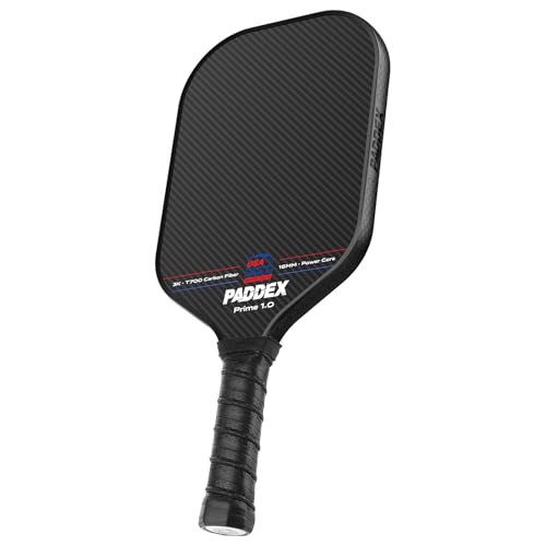Pickleball Paddles - Professional Carbon Fiber Pickleball Paddle with 16mm Power PP Honeycomb Core, Pickle ball Rackets Designed for Ultimate Spin & Consistency, USAPA Approved PBCoR 0.43 Certified