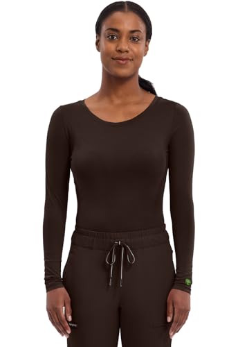 Image of Healing Hands Underscrub Long Sleeve Women Knits Scrub Tops | Soft Cotton Blend Knit, Breathable Stretch Comfort, Machine Wash, Easy Care Fabric, Ideal For Layering Under Scrubs