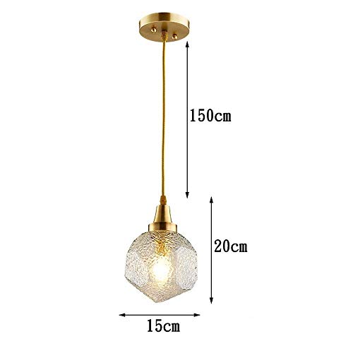 Lampe suspendue chambre moderne en verre avec douille E14 - 7