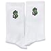 NQDWX White Socks with Green and Purple Embroidered Dollar Sign – Trendy Cotton Crew Socks for Men & Women, Funny Money Gift Socks, Streetwear Fashion Style.(024)