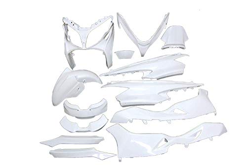 バイクパーツセンター(Bike Parts Center) ホワイトスズキ スカイウェイブ250CJ44A/CJ45A/CJ46A外装13点セット 白 塗装済み 3065