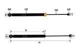 Gesamtlänge = 475 mm, Schaftlänge = 175 mm, Zylinderlänge = 240 mm, Zylinderdurchmesser = 25 mm, Bolzenlochdurchmesser = 12 mm Schaftende, 10 mm Zylinderende