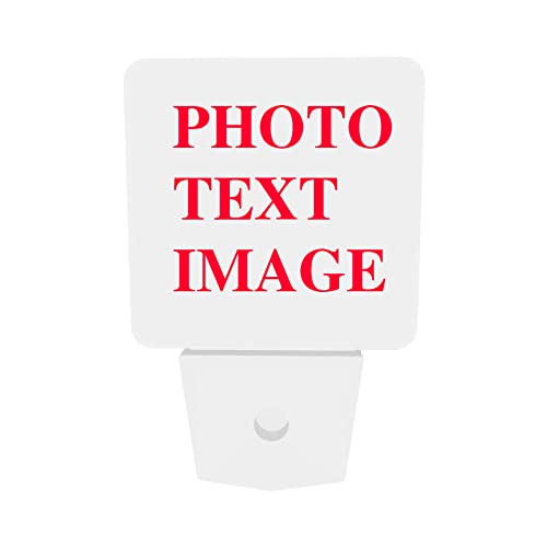 Image of Personalized Photo Nightlights Set of 2, Custom Your Own Image 2 Pictures LED Plug-in Night Light 2-Pack for Bedroom Bathroom Hallway