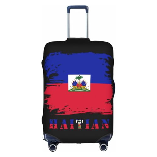 Travel Luggage Cover Vintage Haiti Haitian Flag Fashion Washable Baggage Suitcase Protector Fit For Luggage Medium