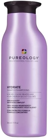 Pureology Hydrating Shampoo, For Dry & Colour-Treated Hair, Moisturises & Strengthens Hair, Sulfate-Free, Vegan, Hydrate, 266ml
