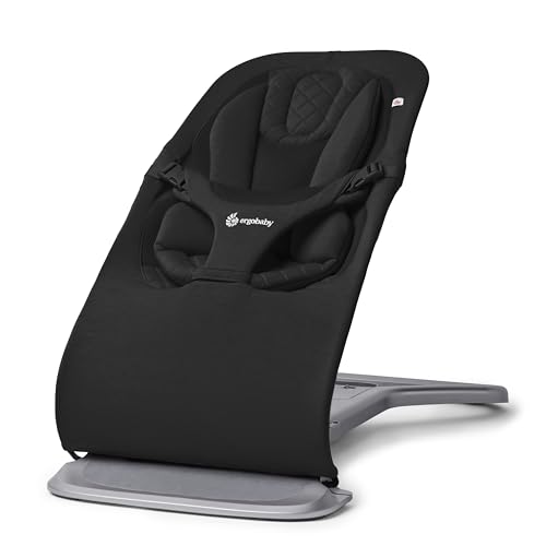 Sdraietta 3-in-1 Evolve sdraietta ergonomica per neonati dalla nascita fino ai più piccoli altalena con inserto per 2.5 kg - 13.2 kg Onyx nero