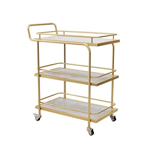 CLLXDZ Carrito Cocina con Ruedas, Carrito de Almacenamiento Cocina, Carrito con Ruedas Multicapa para Hotel, para restaurantes y Eventos(White)
