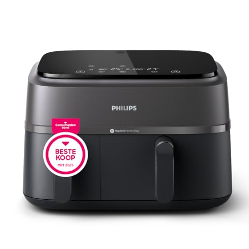 Philips Airfryer met twee baklades 9 liter touchscreen (NA350/00)