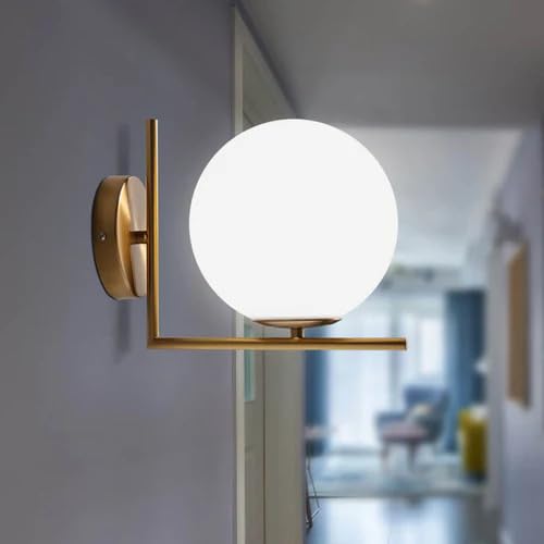 Image of Frosted Pearl Wall Light | Decorative Wall Lamp Fixture for Living Room Bedroom Dining Cafe Bar Restaurant | Modern Home Decor Lighting | Without Bulb