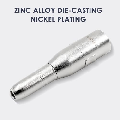 XLR 3 Pin Male to 1/4" 6.35mm Female Jack Socket Audio Adapter, Silver2-Pcs by pegcabac - Used condition - Image 2