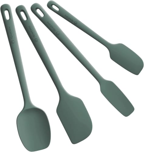 Image of ChefAide 4 Pieces Silicone Spatula Set, Food Grade Rubber Spatula, Upgrade Strong Handle with Ergonomic Grip, Heat Resistant for Nonstick Cookware, Cooking