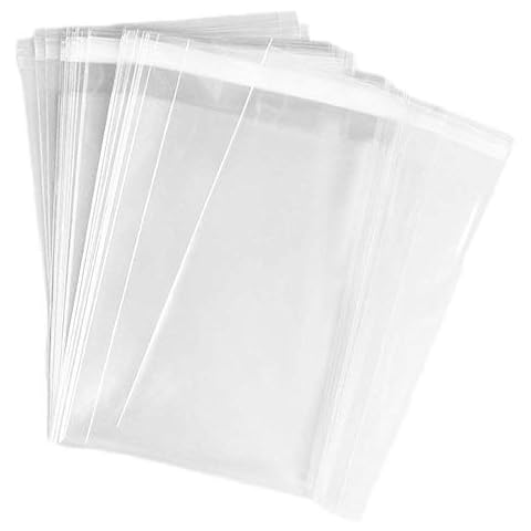 UNIQUEPACKING 100 Pcs 8 3/4 X 11 1/16 Clear Resealable Cello Bags (1.6mil) Good for 8.5x11 Item Cover