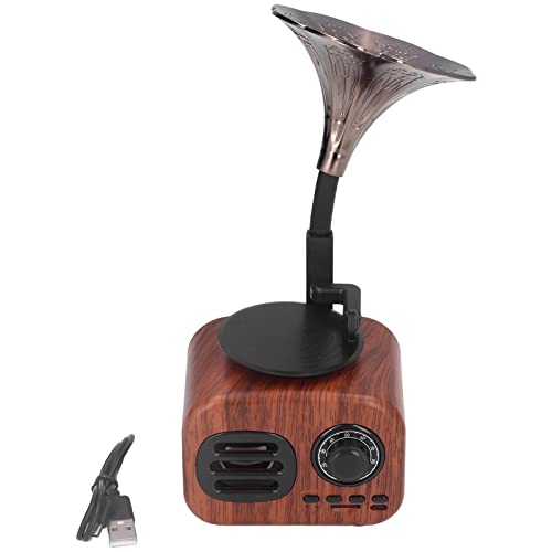 Tyenaza Altoparlante per Grammofono Wireless, Altoparlante Wireless Vintage Altoparlante Bluetooth retrò Ricaricabile USB da 5 W per Ufficio, Feste a Casa
