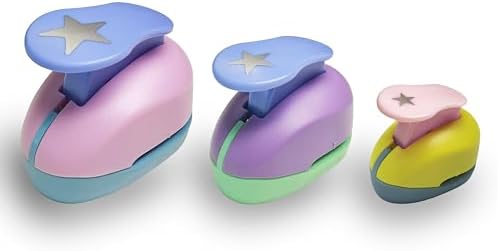 Star Hole Punch, Stars Paper Punch, Stars Punches for Paper Crafts, StarPuncher for Crafts,StarsShaped Hole Punches, 8mm, 14mm, 22mm, Star Hole Punches Set (Random Color)