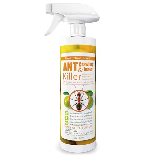 EcoVenger Ameisen- und Kriechinsektenspray 16 oz, wirkt schnell in Minuten, tötet auch Spinnen, Tausendfüßler und mehr, hinterlässt einen abschreckenden Rückstand, kinder- und haustierfreundlich