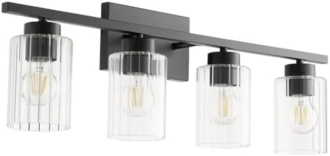 Ladin - 4 Light Bath Vanity in Transitional Style-9.5 Inches Tall and 30 Inches Wide-Textured Black Finish