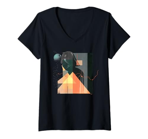 T-shirt Star Wars femme col V Darth Vader Art Deco - T-shirt Geek Graphique