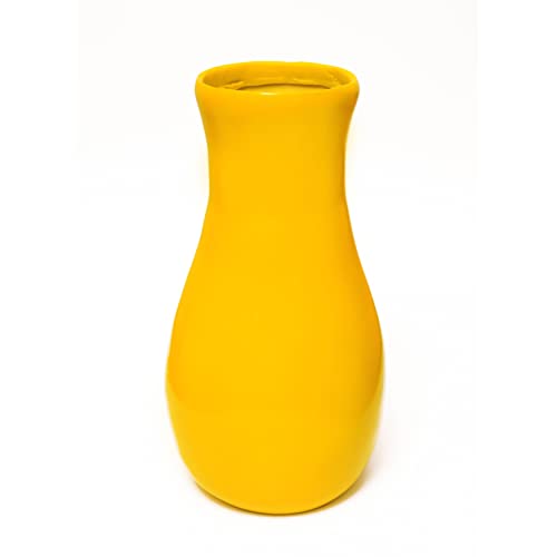 Image of Yellow Vase for Home & Office Decor | Height - 7.5 Inch Approx | Enhances Stability & Financial Growth | Ideal for South-Southwest Placement | Pot for Positive Energy & Interior Design