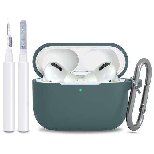 Image of for AirPods Pro 2nd 1st Generation Case Cover with Keychain, Protective Soft Silicone Skin Accessories for Apple AirPods Pro Charging Case 2022 /2019, Front LED Visible, Gray Blue