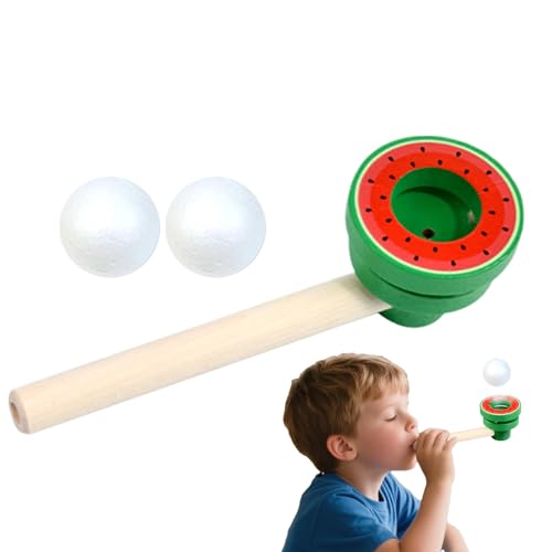 Bolas Flotantes para Soplar con Tubo - Ejercitador Respiratorio Bola De Soplar De Madera - Herramienta Educativa Divertida para Fiestas Infantiles Y Celebraciones De Cumpleaños
