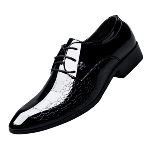 Men's Business Large Size Casual Leather Shoes Oxfords(Claret,7.5)2