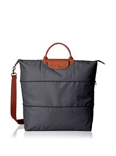 Longchamp Le Pliage Expandable Travel Duffel Weekender, Gun, 17.75