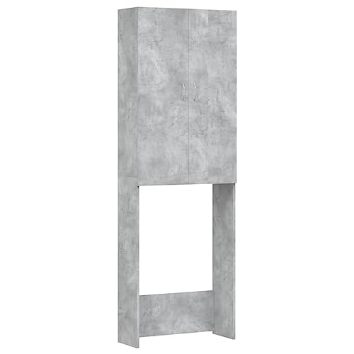 vidaXL Mobile per Lavatrice Grigio Cemento 64x25,5x190 cm