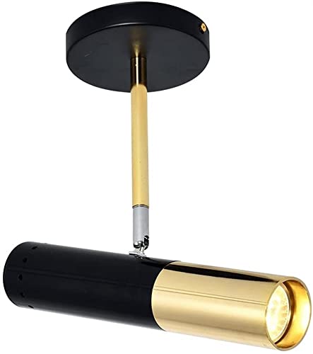 Applique Murale Champagne Gold Rail Plafonnier Spot Vintage LED Plafonnier Rail Luminaire Têtes d'éclairage rotatives Plafonnier encastré Ampoules LED GU10 Salle à Manger/Salon Couloir