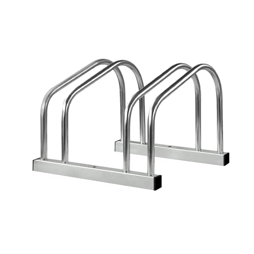 Crystals Bike Rack for 2 Bikes - Bicycle Floor or Wall Mount Stand - Cycle Stand for Bike Storage Outdoor Garage - Steel Bike Stand Silver (2 Bikes Stand)